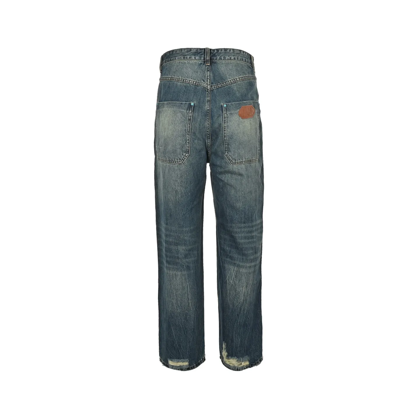 Louis Vuitton/Louis Vuitton 24Fw enamel button washed frayed work jeans